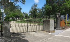 Garden entry gates restored in 2009 as part of the Brimbank Council's restoration program